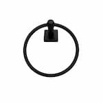 HomEnhancements Modern Single Towel Ring, Square, Matte Black