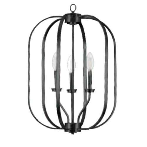 HomEnhancements Victoria Pendant Light, Medium, 3-Light, E12, 120V, Matte Black