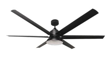 HomEnhancements 72-in 18W Ceiling Fan w/ 6 Matte Black Blades, 3000K, Matte Black