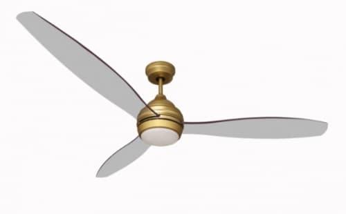 HomEnhancements 60-in 18W Ceiling Fan w/ 3 Clear Blades, 3000K, Champagne Gold