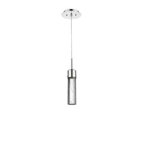 Vivio 8W Soffi Pendant Light, 1-Light, Clear Seeded Glass, Polished Nickel