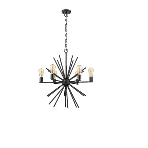 Vivio Zara Starburst Chandelier, 6-Light, Matte Black