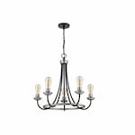 Vivio 300W Emma LED Chandelier, Two-Toned, 5-Light, 120V, Brushed Nickel