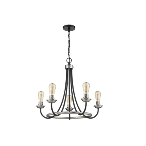 Vivio 300W Emma LED Chandelier, Two-Toned, 5-Light, 120V, Brushed Nickel