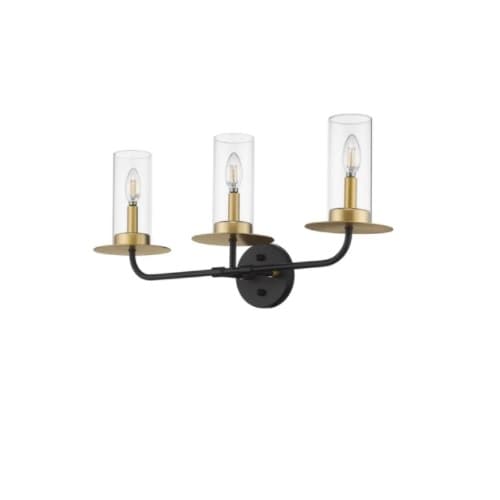 Vivio 180W Aura LED Vanity, Two-Toned, 3-Light, 120V, Matte Gold