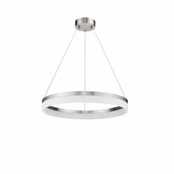 24-in 35W Elio Halo LED Pendant Light, Acrylic Lens, Brushed Nickel