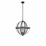 Vivio 18-in Aura Steel Strap Sphere Light, 4-Light, E12, 120V, Matte Black