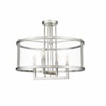 Vivio Ravenna Semi-Flush Mount, 4-Light, E12, 120V, Brushed Nickel