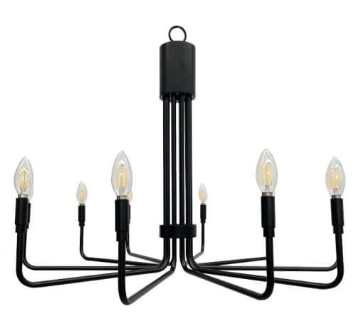 Vivio 60W Alph Chandelier, 10 Light, Matte Black