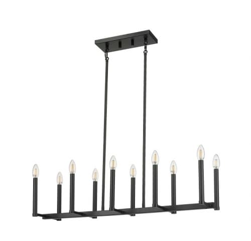 Vivio 60W Kosi Candelabra Pendant Light, 10 Light, Matte Black