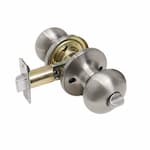 HomEnhancements Baron Mushroom Door Knob, Entry, Satin Nickel