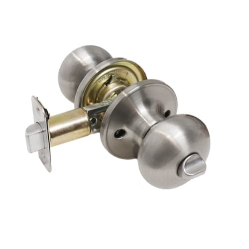 HomEnhancements Baron Mushroom Door Knob, Entry, Satin Nickel