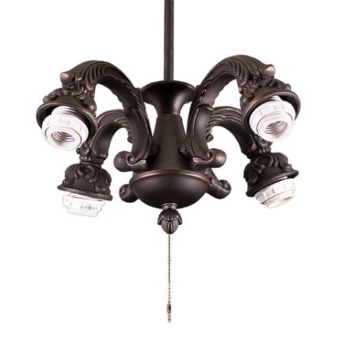 HomEnhancements Ceiling Fan Light Kit Fixture, 4-Light, 120V, Bronze