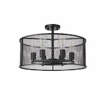 HomEnhancements Rimini 6-Light Semi-Flush Mount, E26, Matte Black