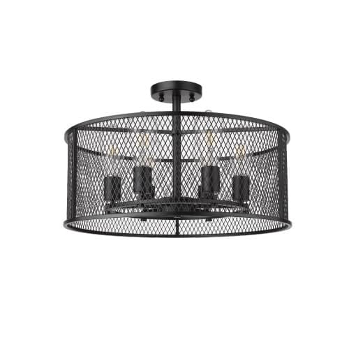 HomEnhancements Rimini 6-Light Semi-Flush Mount, E26, Matte Black