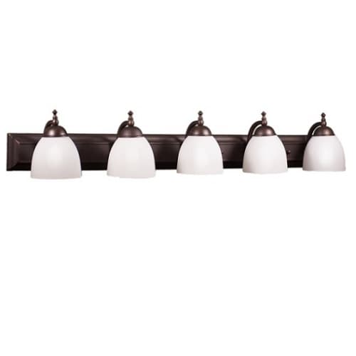 HomEnhancements 300W 5-Light Vanity Fixture, E27, Tea Stain