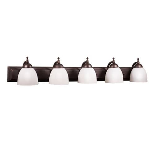 HomEnhancements 300W 5-Light Vanity Fixture, E27, Bronze