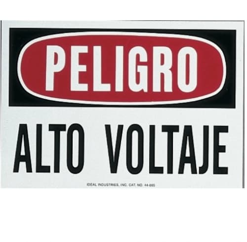 Ideal Saftey Sign, "Danger High Voltage", Spanish
