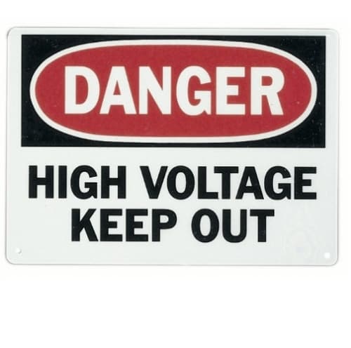 Ideal Safety Sign, "Danger High Voltage Keep Out", Adhesive