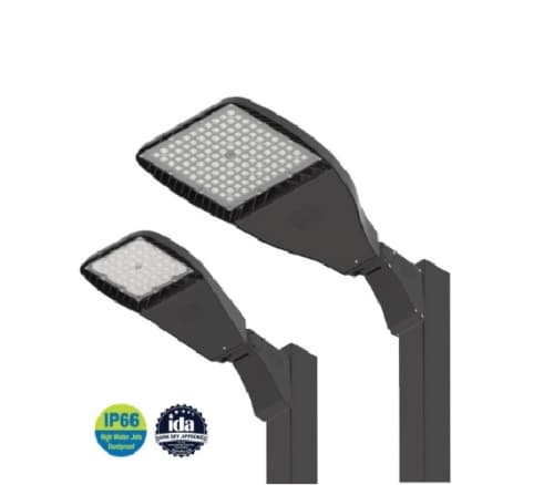 ILP Lighting 46W LED Flood Light w/ Pole Mount, Very Wide, 120V-277V, 3000K, White