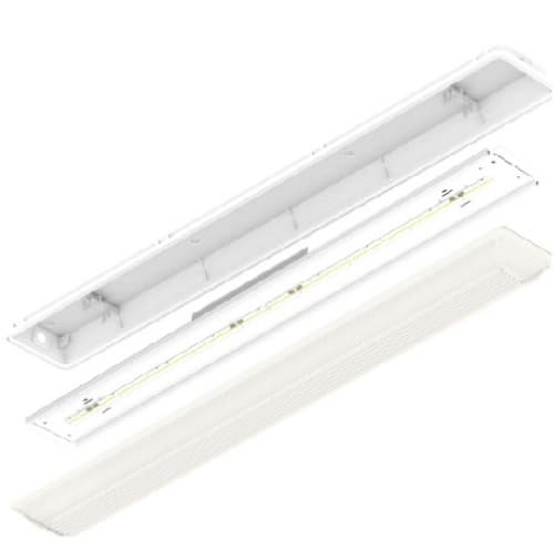 ILP Lighting 8-ft 36W LED Vapor Tight Retrofit Kit, 120V-277V, 3000K, White