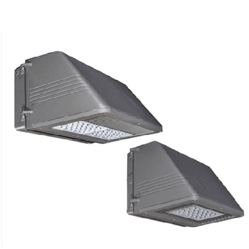 ILP Lighting 87W Wall Pack w/ 5W BB, Full Cut-Off, T2, 120V-277V, 3000K, Silver