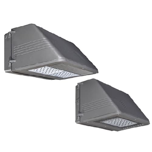 ILP Lighting 87W Wall Pack w/ 14W BBU, Full Cut-Off, T4, 120V-277V, 3000K, Silver