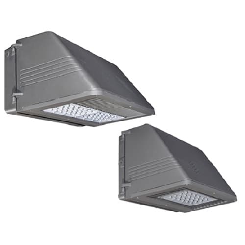 ILP Lighting 87W Wall Pack w/ 14W BBU, Full Cut-Off, T2, 120V-277V, 4000K, Silver