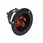 Eaton Wiring 20 Amp Color Coded Locking Flanged Inlet, 2-Pole, 3-Wire, #14-8 AWG, 480V, Red