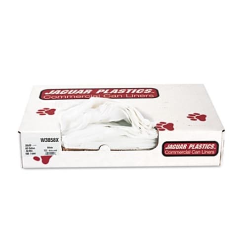 Jaguar White .9 mil Industrial Strength Low-Density 60 Gal Can Liner