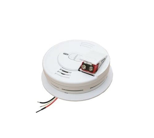 Kidde 120V AC/DC Hardwired Smoke Alarm with Spring Load Battery Door