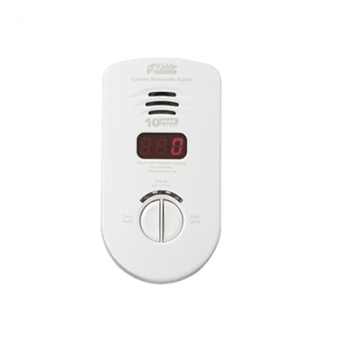 Kidde 120V AC/DC Plug-in Carbon Monoxide Alarm, 10 Yr Sealed Backup, Digital Display, 2 Pack