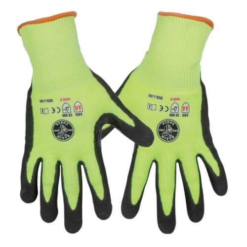 Klein Tools Touchscreen Work Gloves, Cut Level 4, Large, 2-Pair, Yellow