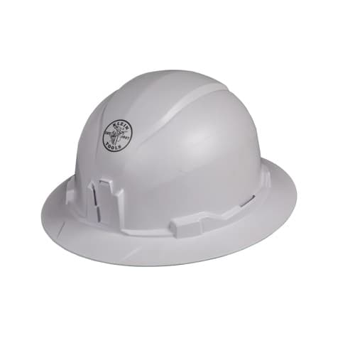 Klein Tools Hard Hat, Full Brim, Non-Vented, White