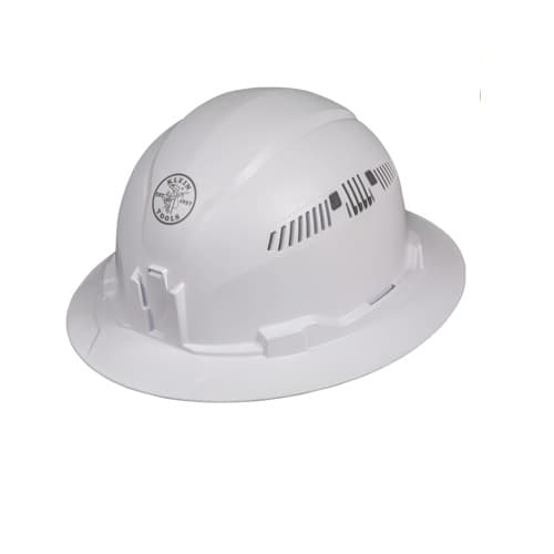 Klein Tools Hard Hat, Full Brim, Vented, White