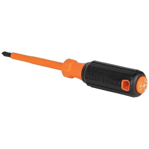 Klein Tools #2 Phillips Tip Insulated Screwdriver, 4-in Round Shank