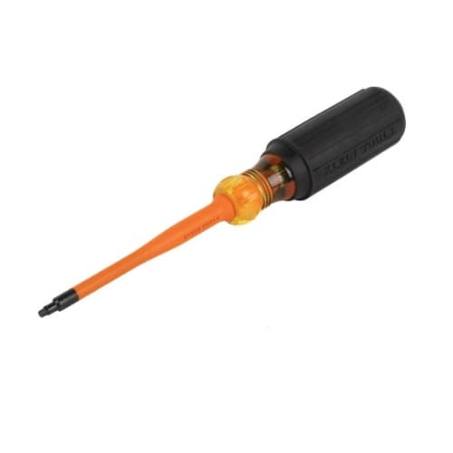 Klein Tools 4-in Slim-Tip Insulated Screwdriver, #1 Square, Round Shank