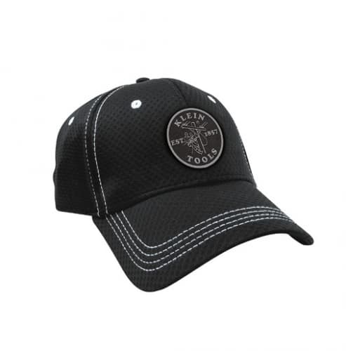 Klein Tools Lightweight Lineman Baseball Cap, Black with White Stitching