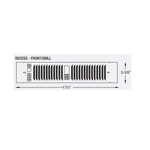 King Electric Grill for KTW Kickspace Heater, Recessed, White