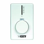 King Electric Dual Diaphragm Thermostat, Double Pole, White