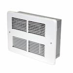 King Electric 500W/1000W Small Wall Heater (No Wall Can), 125 Sq Ft, 208V, White