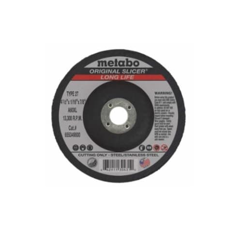 Metabo 4.5-in Slicer Depressed Center Cutting Wheel, 36 Grit, Aluminum Oxide