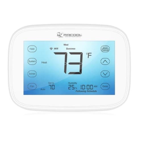 MrCool Universal Programmable Smart Thermostat w/ WiFi, 24V, White