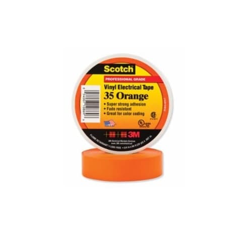 3M 66-ft Scotch Electrical Color Coding Tape 35, 0.75-in Diameter, Orange