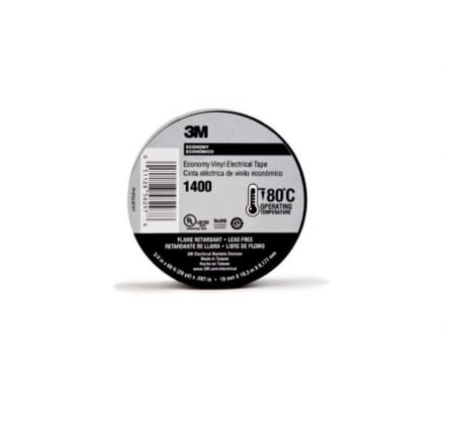 3M 1400 Economy Vinyl Electrical Tape, Black