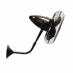 Matthews Fan 13-in 49W Bruna Parede Wall Fan, AC, 3-Speed, 3-Metal Blades, Black