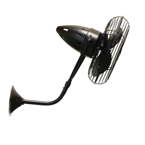 Matthews Fan 13-in 49W Bruna Parede Wall Fan, AC, 3-Speed, 3-Metal Blades, Black Nickel