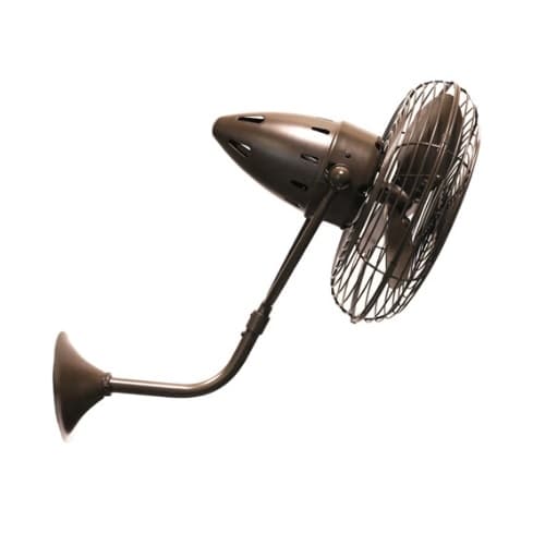 Matthews Fan 13-in 49W Bruna Parede Wall Fan, AC, 3-Speed, 3-Metal Blades, Bronzette