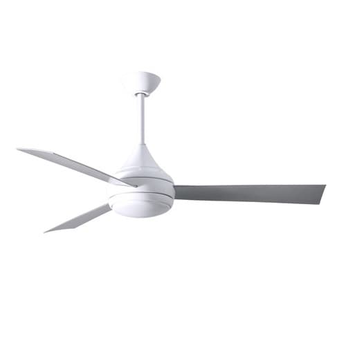 Matthews Fan 52-in 58W Donaire Ceiling Fan w/Remote, AC, 3-Speed, 3-Stainless Blades, Gloss White