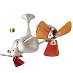 Matthews Fan 36-in 74W Duplo Dinamico Ceiling Fan, AC, 3-Speed, 6-Wood Blades, Brushed Brass